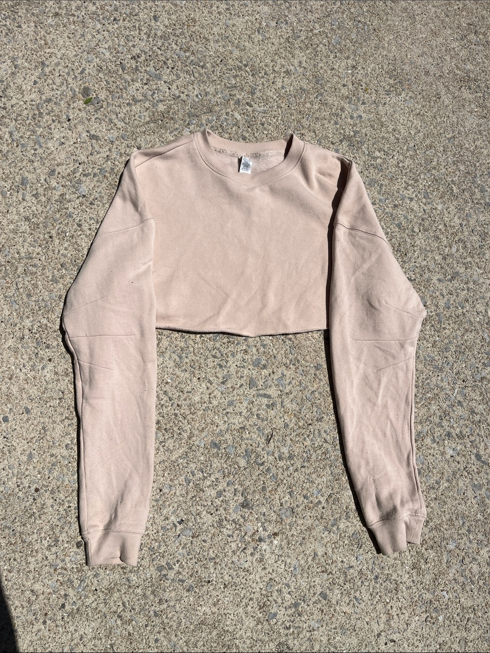 ALO Yoga Cropped Crewneck in Macadamia